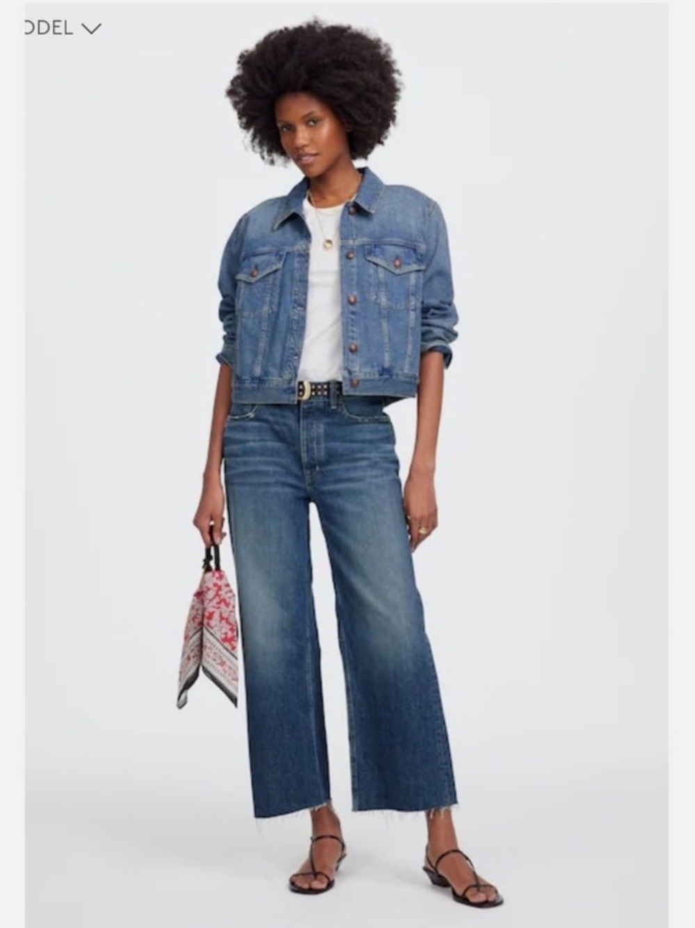 Madewell Low-Slung Baggy Crop Jean Blue size 25